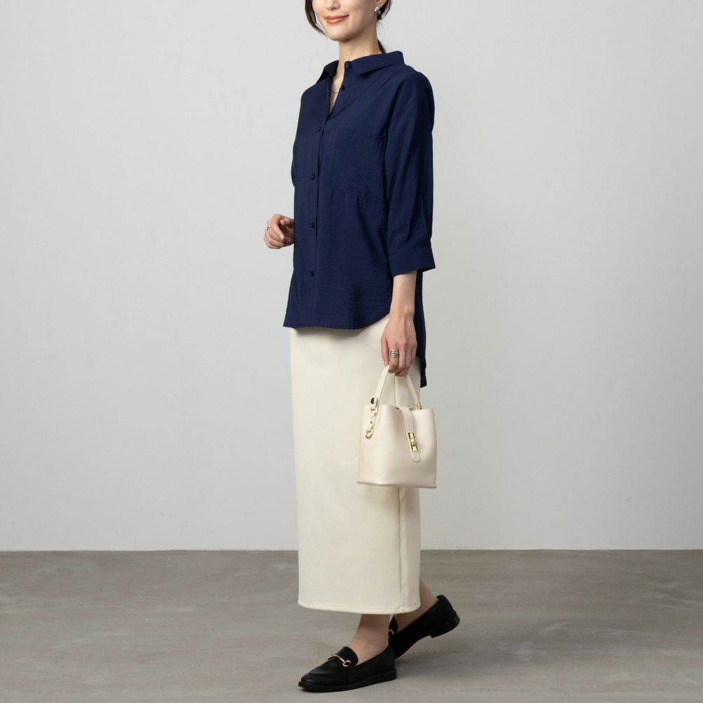 Howdy Marie  ビンテージシアー無地7分袖シャツ レディース商品画像-4