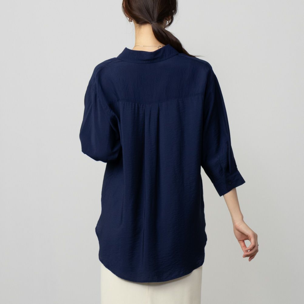 Howdy Marie  ビンテージシアー無地7分袖シャツ レディース商品画像-6