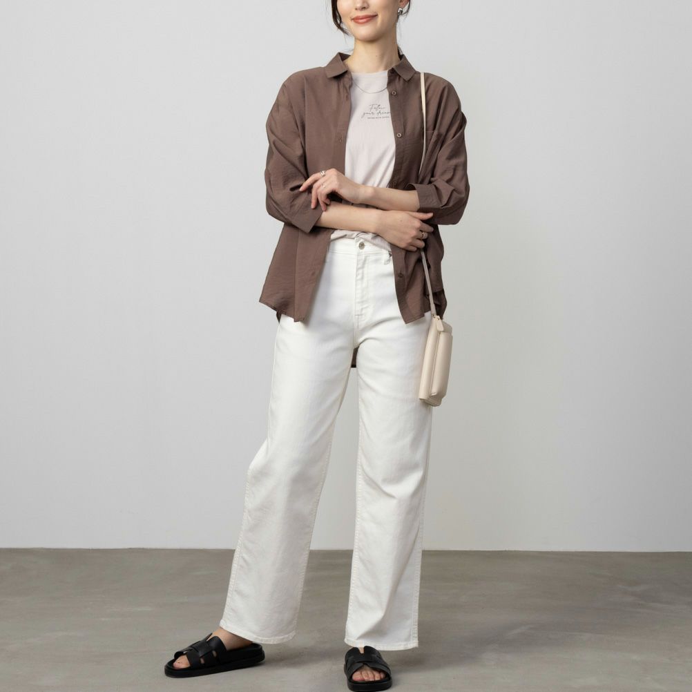 Howdy Marie  ビンテージシアー無地7分袖シャツ レディース商品画像-8