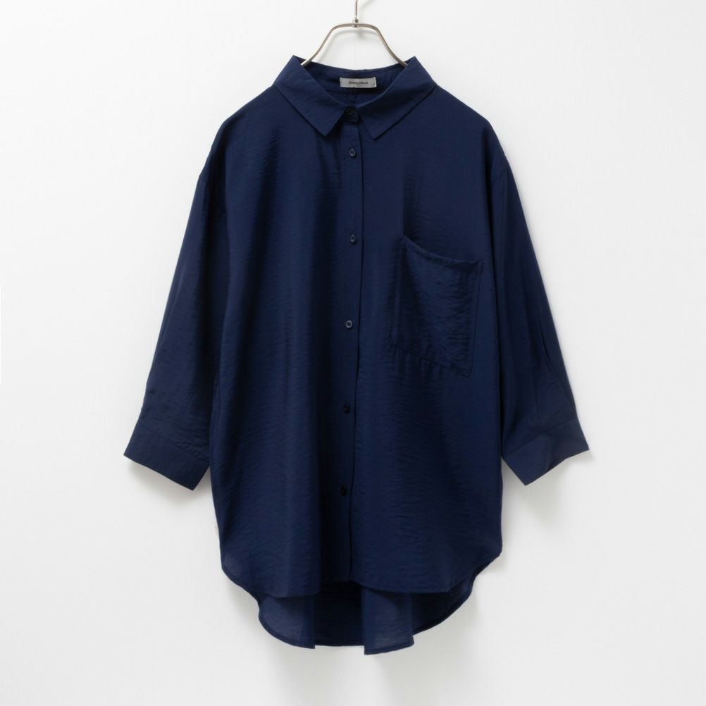 Howdy Marie  ビンテージシアー無地7分袖シャツ レディース商品画像-9