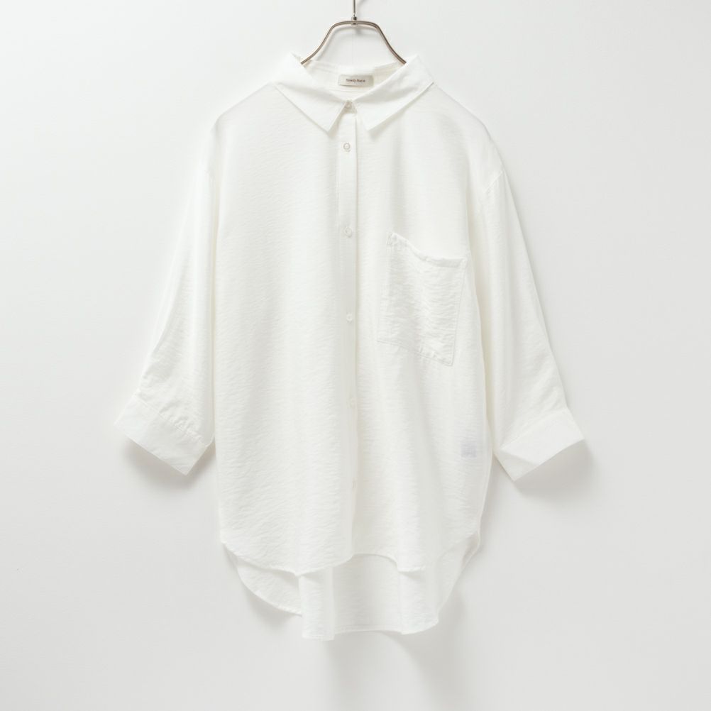 Howdy Marie  ビンテージシアー無地7分袖シャツ レディース商品画像-11