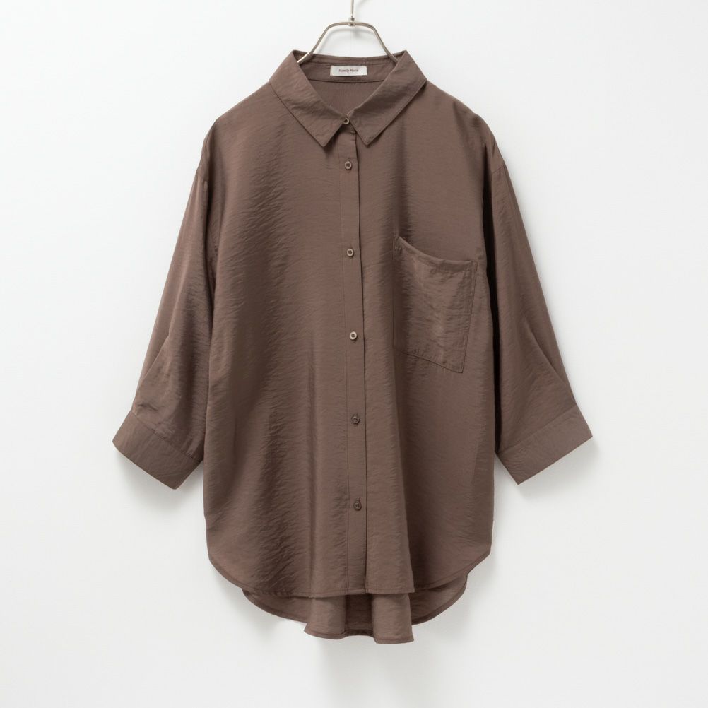 Howdy Marie  ビンテージシアー無地7分袖シャツ レディース商品画像-12