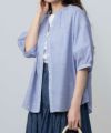 NAVY 前開きスキッパー5分袖シャツ レディース
