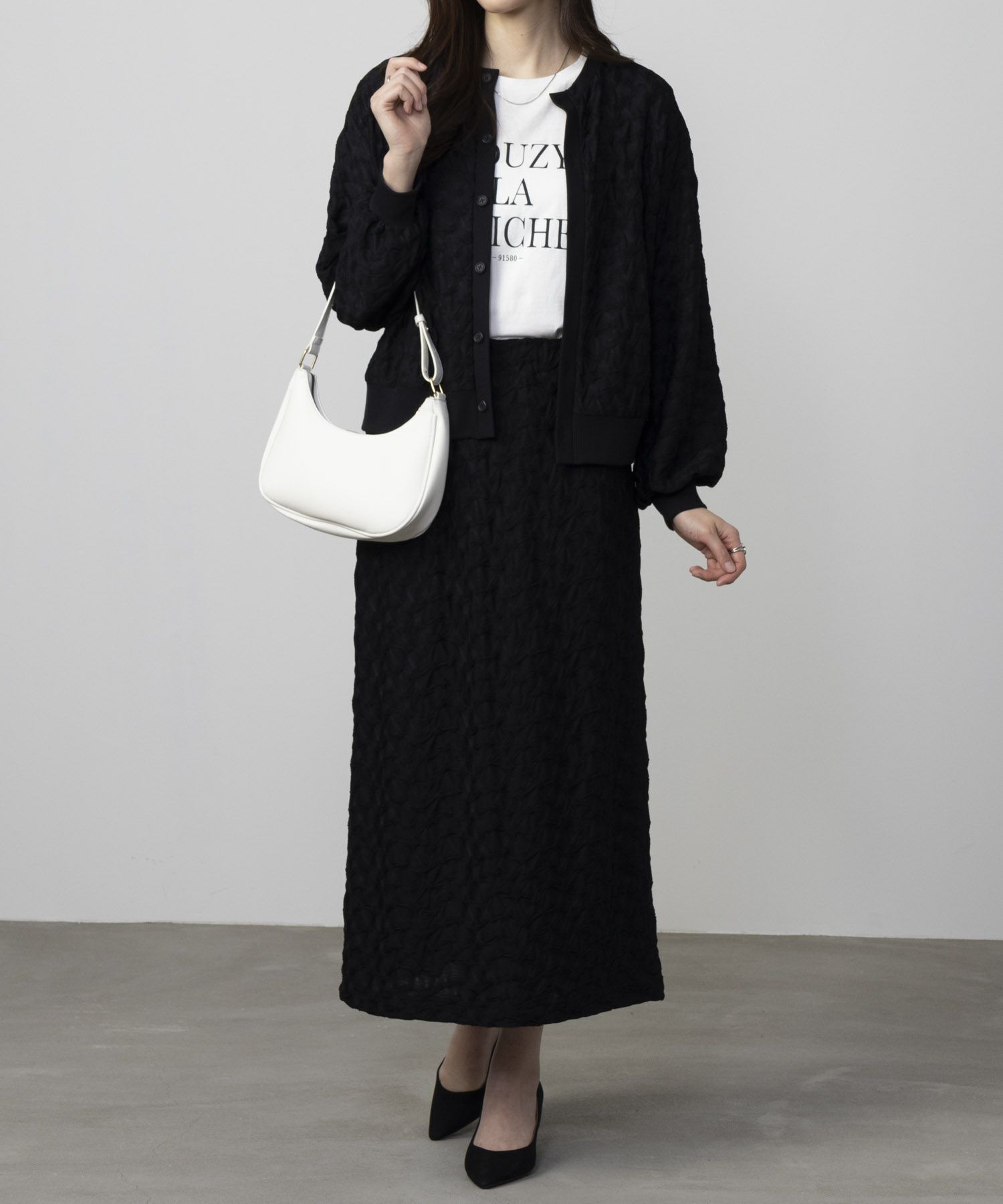 Howdy Marie ふくれジャガードカーディガン レディース