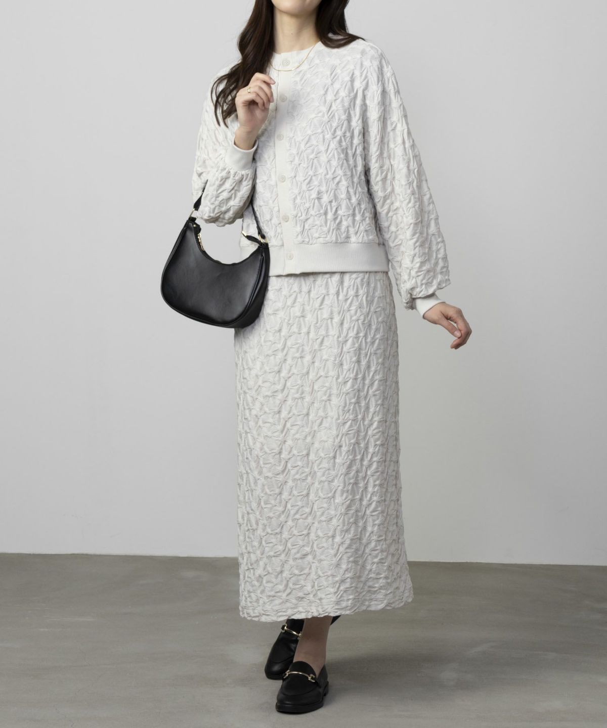 Howdy Marie ふくれジャガードカーディガン レディース