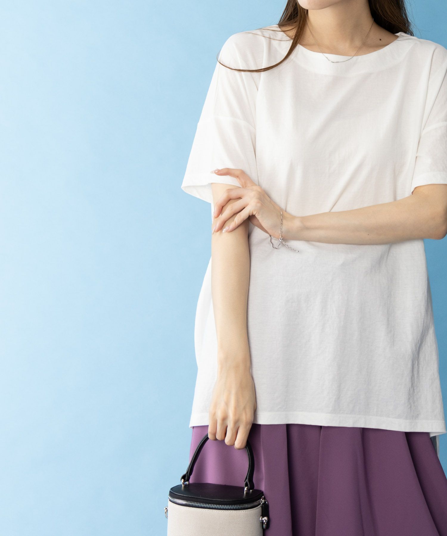 NAVY SARARI オーバー丈Tシャツ レディース ネコポス 対応商品