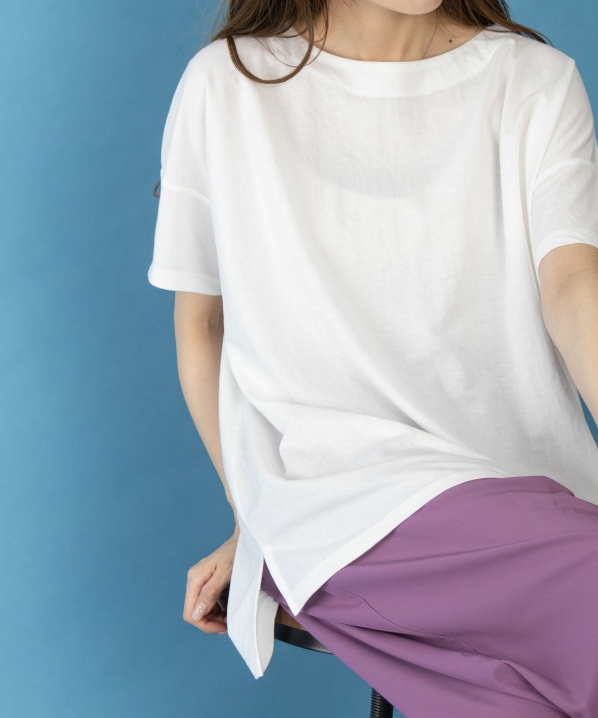 NAVY SARARI オーバー丈Tシャツ レディース ネコポス 対応商品