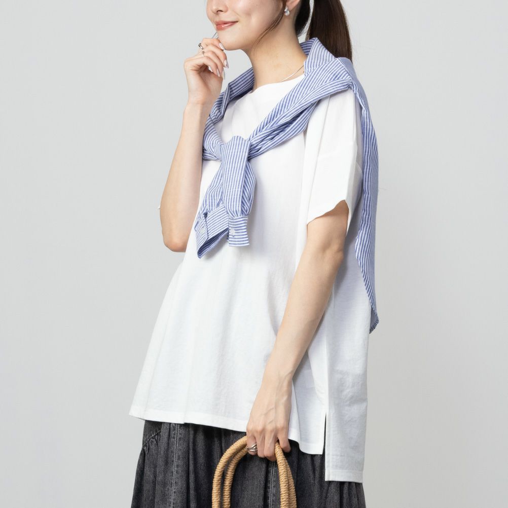 NAVY SARARI ルーズシルエットTシャツ レディース メール便 対応商品商品サムネイル-8
