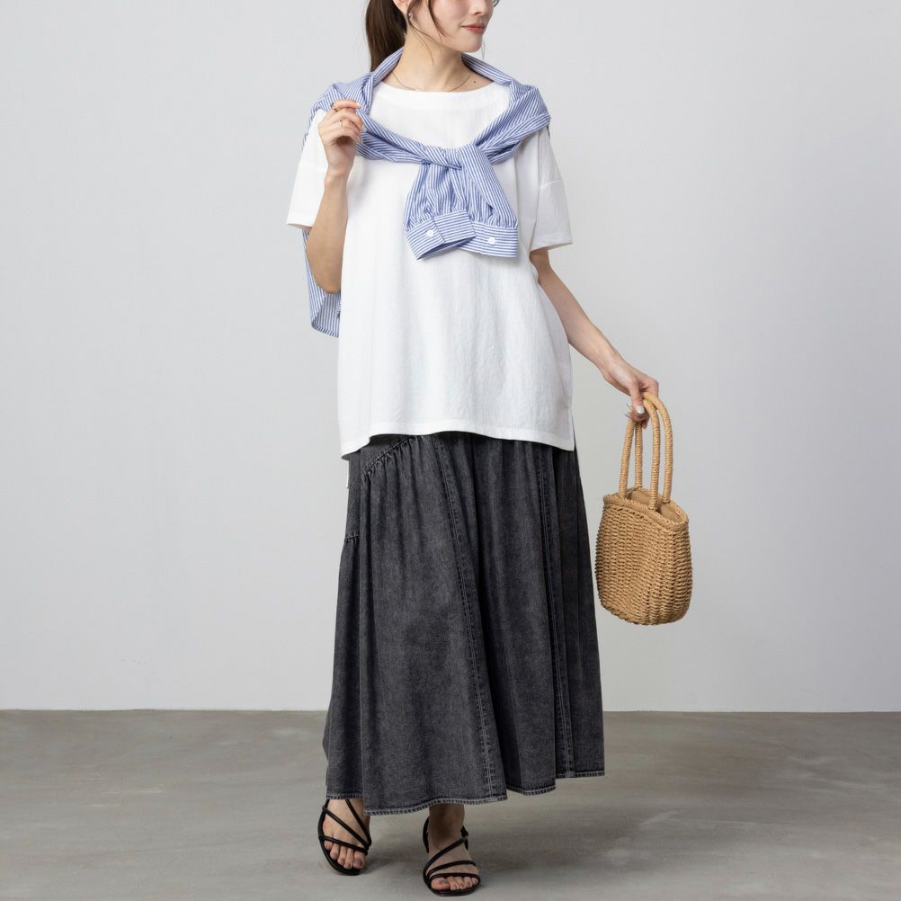 NAVY SARARI オーバー丈Tシャツ レディース ネコポス 対応商品