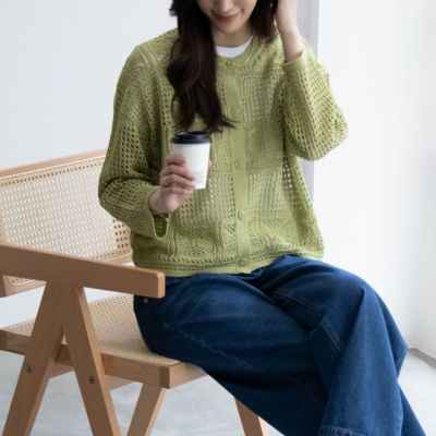 Howdy Marie  クロシェニットカーディガン レディース