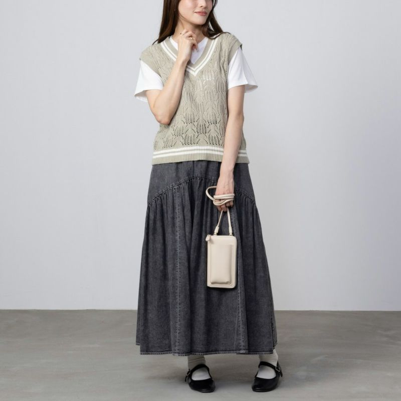 NAVY  チルデンVネックベストアンサンブル レディース商品画像-4