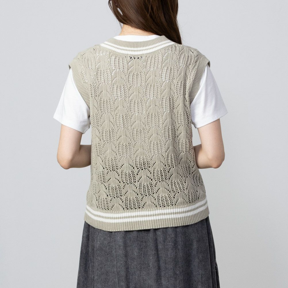 NAVY チルデンVネックベストアンサンブル レディース商品画像-6