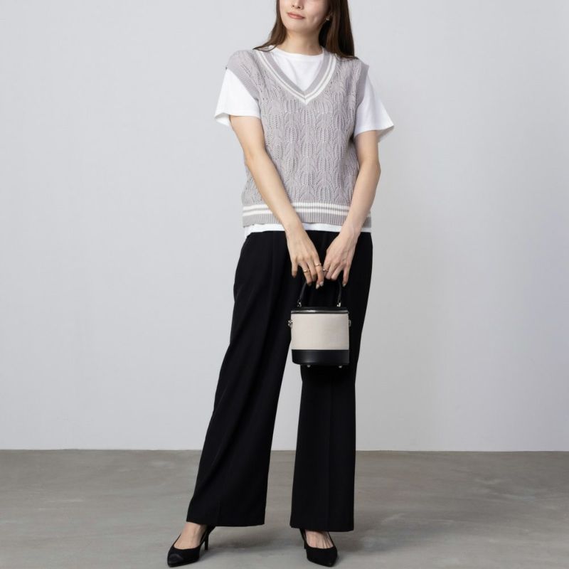 NAVY  チルデンVネックベストアンサンブル レディース商品画像-7