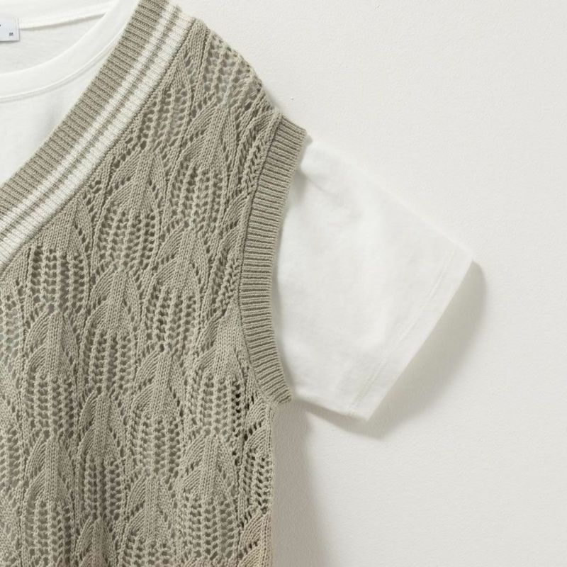 NAVY  チルデンVネックベストアンサンブル レディース商品画像-16