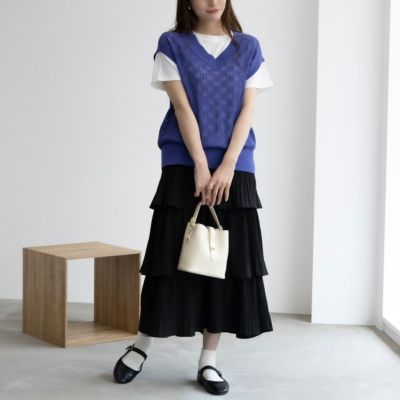 NAVY  Vネックベストアンサンブル レディース