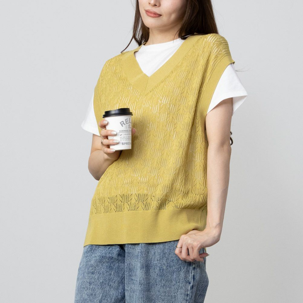 NAVY  Vネックベストアンサンブル レディース商品画像-2