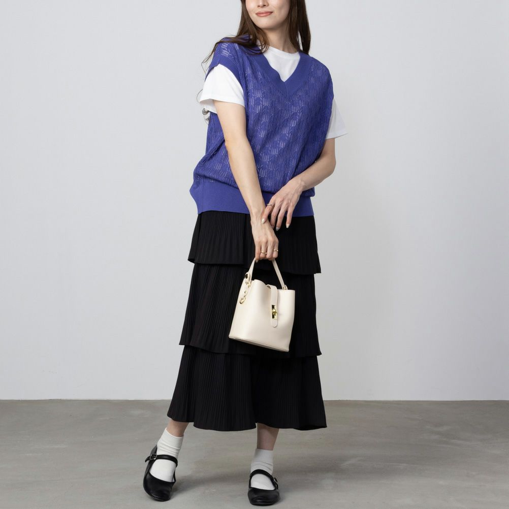 NAVY Vネックベストアンサンブル レディース