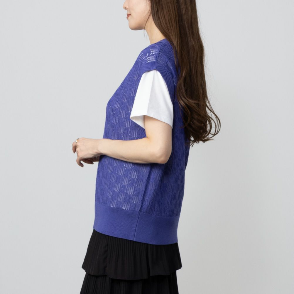 NAVY Vネックベストアンサンブル レディース