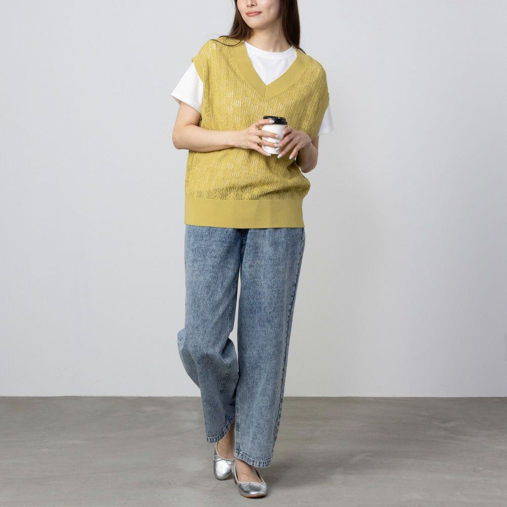 NAVY Vネックベストアンサンブル レディース