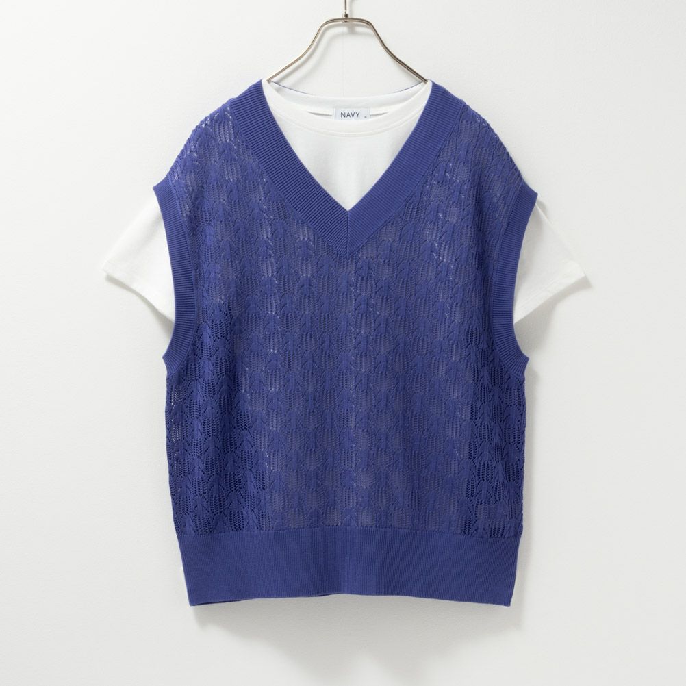NAVY  Vネックベストアンサンブル レディース商品画像-11