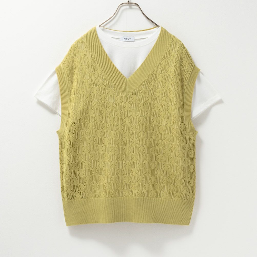 NAVY Vネックベストアンサンブル レディース商品画像-13