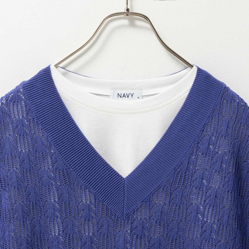 NAVY Vネックベストアンサンブル レディース