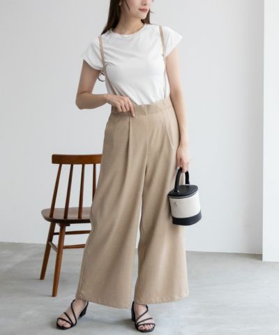 NAVY  杢調麻ライク2WAYサロペアンサンブル レディース