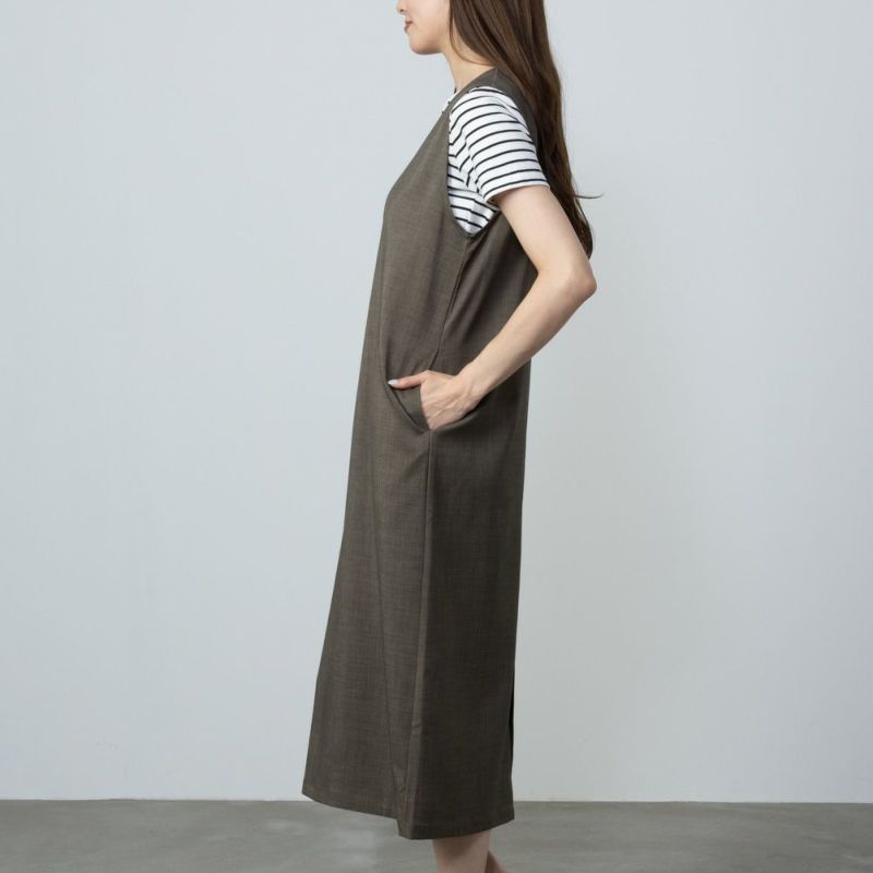 NAVY  杢調麻ライクワンピースアンサンブル レディース商品画像-5