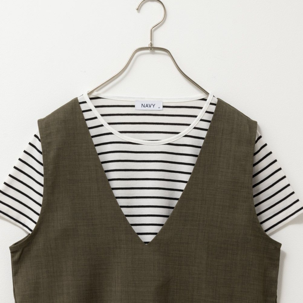 NAVY  杢調麻ライクワンピースアンサンブル レディース商品サムネイル-13