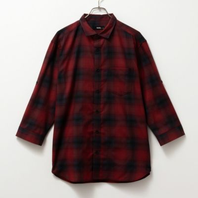 MOSSIMO  オンブレチェック七分袖シャツ メンズ
