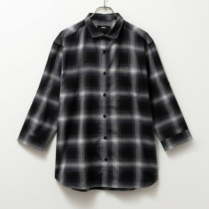 MOSSIMO  オンブレチェック七分袖シャツ メンズ商品画像-2