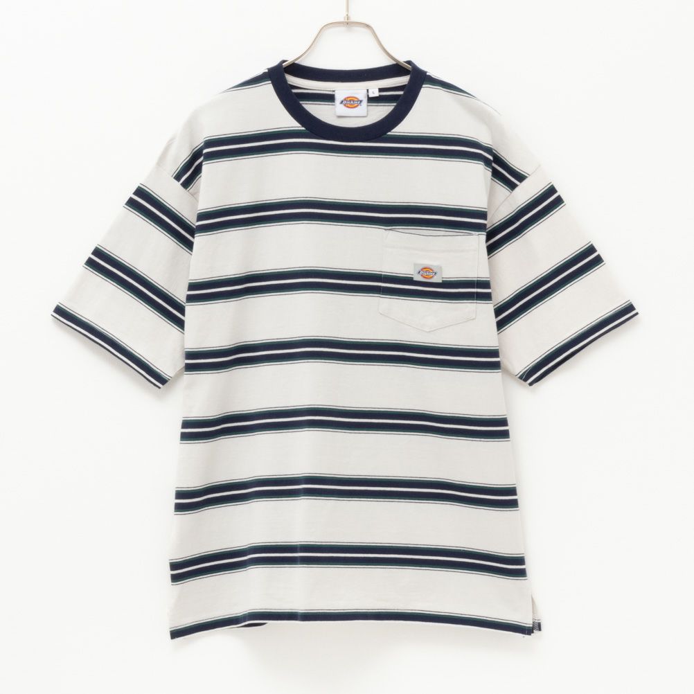 Dickies ポケット付きボーダー半袖Tシャツ メンズ