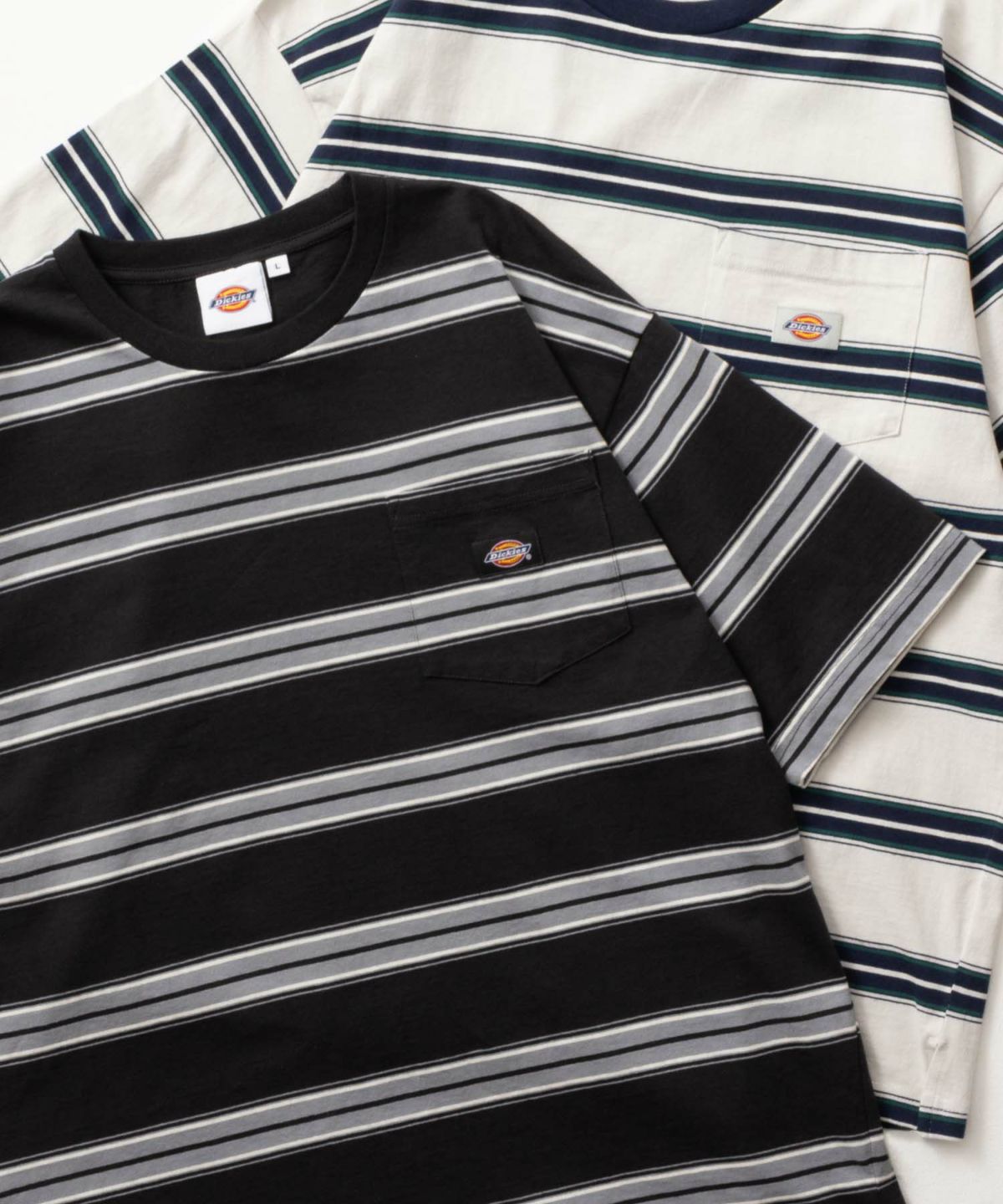 Dickies ポケット付きボーダー半袖Tシャツ メンズ