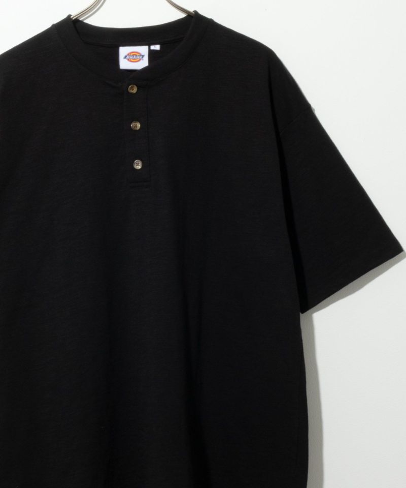 Dickies スラブヘンリーネック半袖Tシャツ メンズ Dickies スラブヘンリーネック半袖Tシャツ メンズ