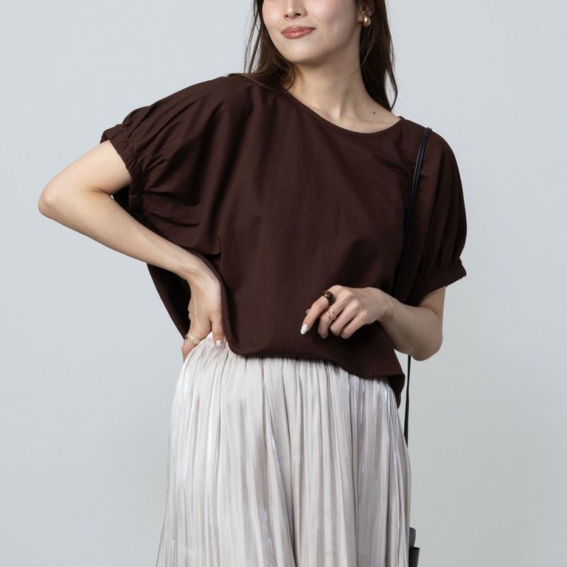 Howdy Marie  冷感袖ギャザー半袖Tシャツ レディース メール便 対応商品商品画像-4