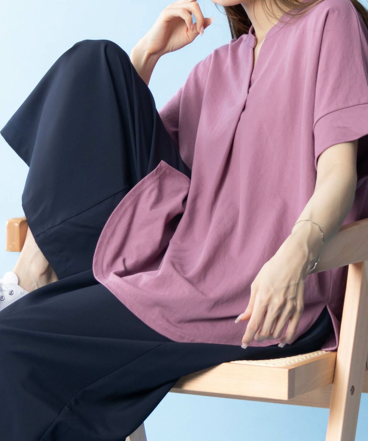 NAVY SARARI スキッパープルオーバー レディース