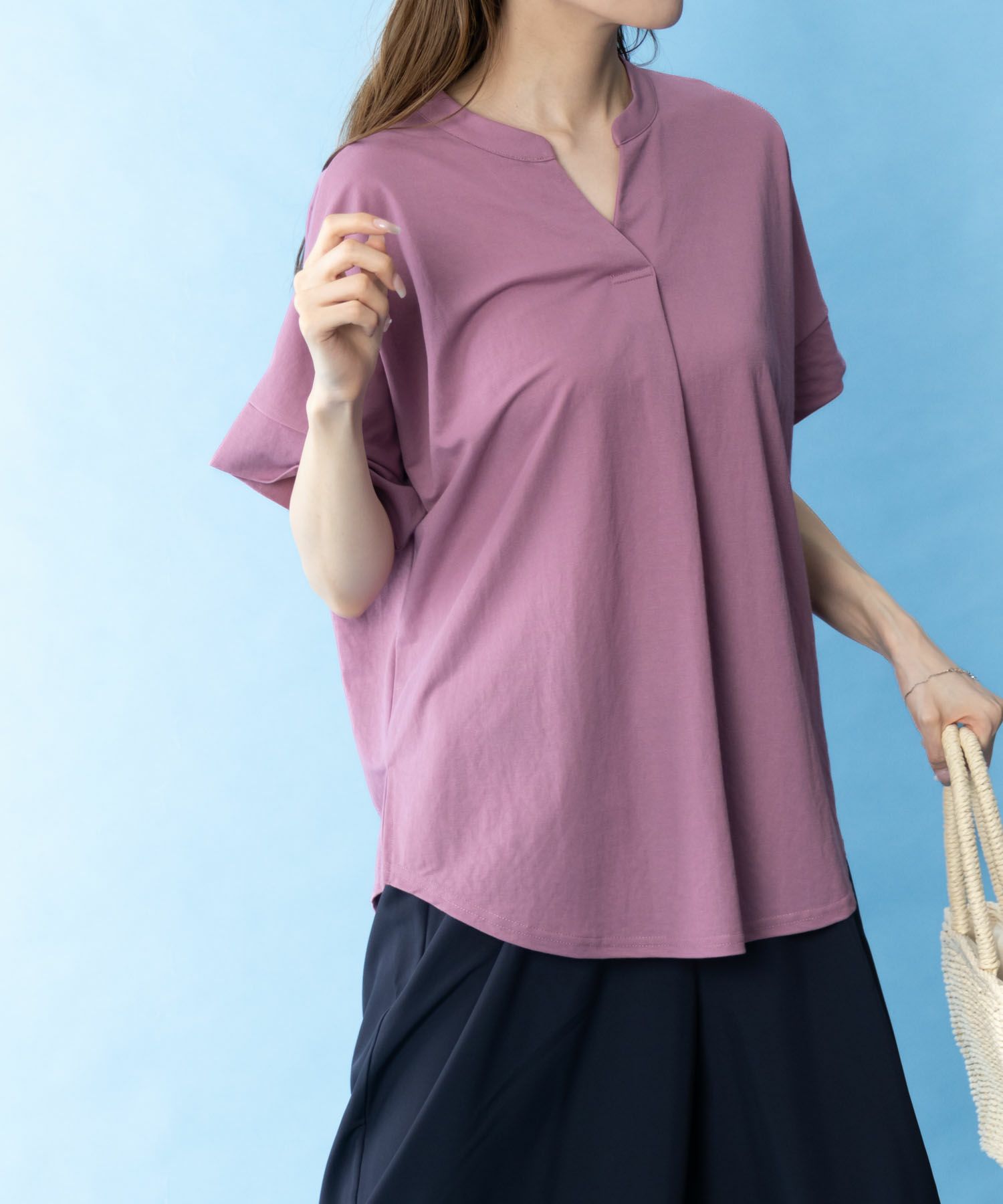 NAVY SARARI スキッパープルオーバー レディース