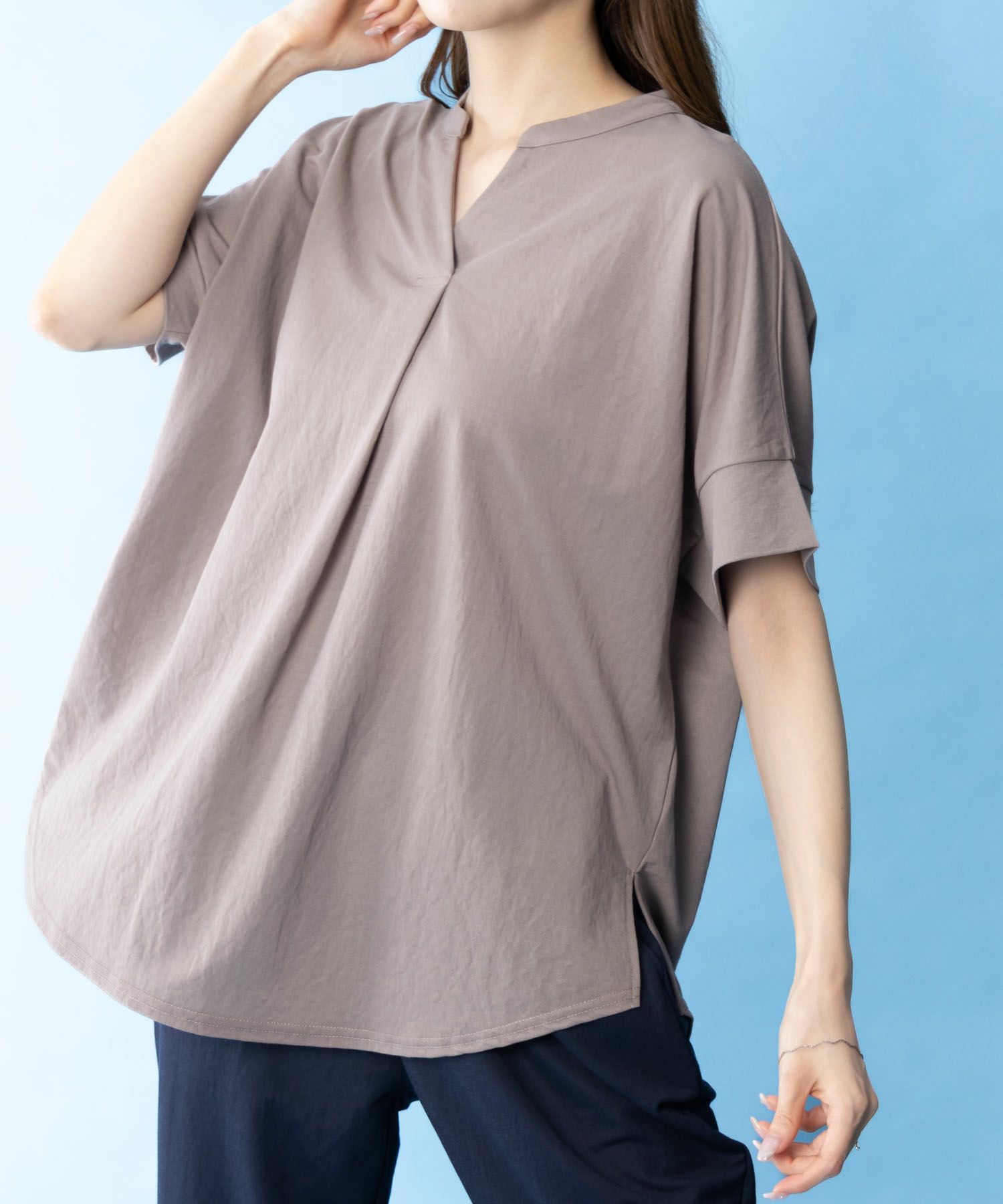 NAVY SARARI スキッパープルオーバー レディース