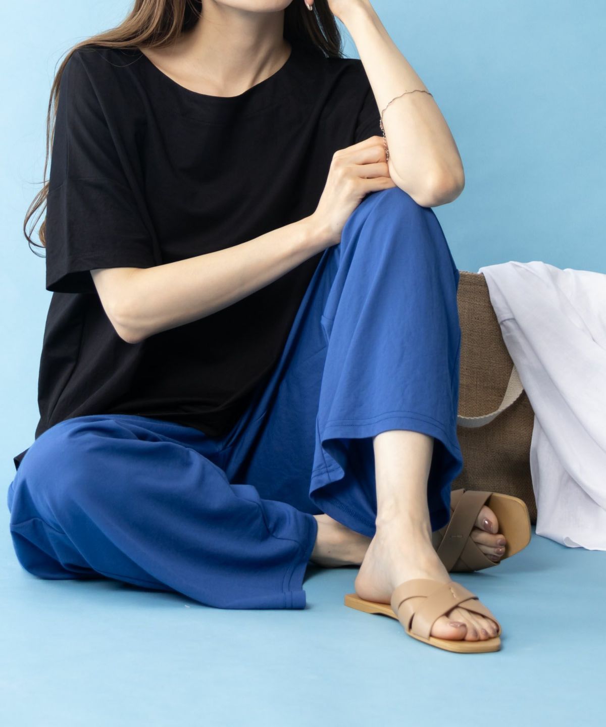 NAVY SARARI ワイドパンツ レディース