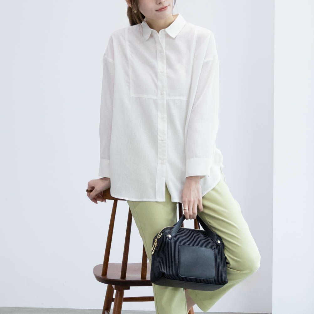 [期間限定価格]HusHusH  リネン混ベーシックシャツ レディース商品画像-1