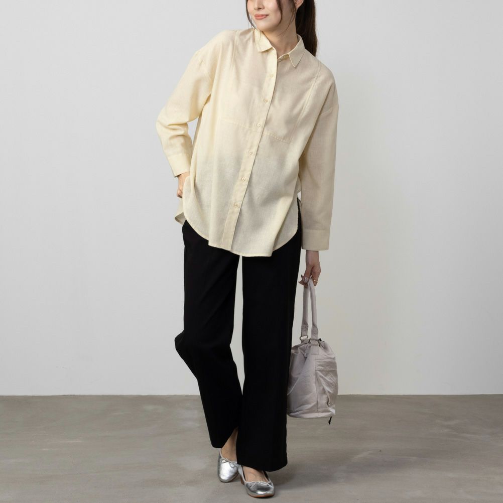 [期間限定価格]HusHusH  リネン混ベーシックシャツ レディース商品サムネイル-7