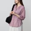 HusHusH バンドカラーシアーシャツ レディース