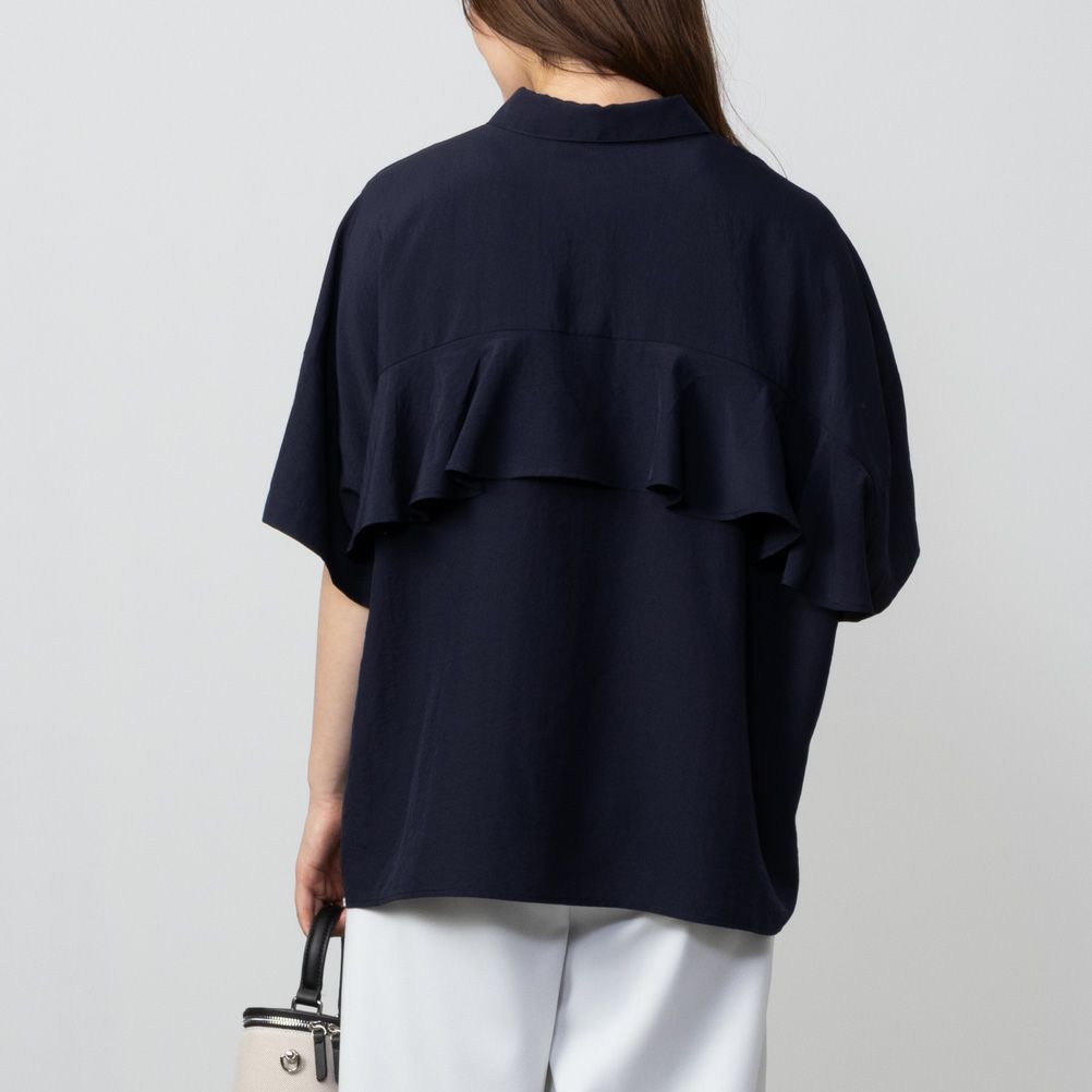 HusHusH バックフリルサテンシャツ レディース