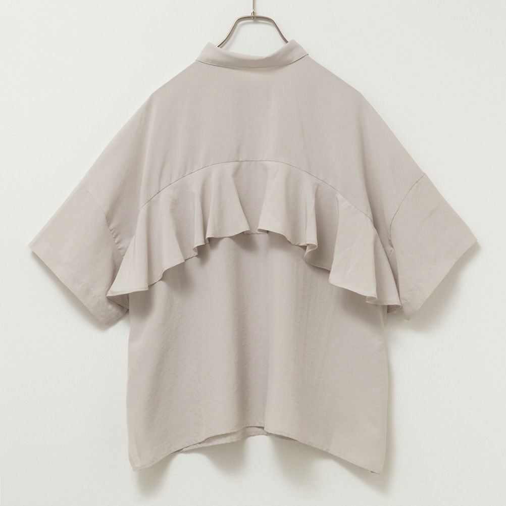 HusHusH バックフリルサテンシャツ レディース