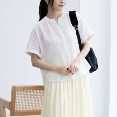 HusHusH  リネン混スキッパーシャツ レディース