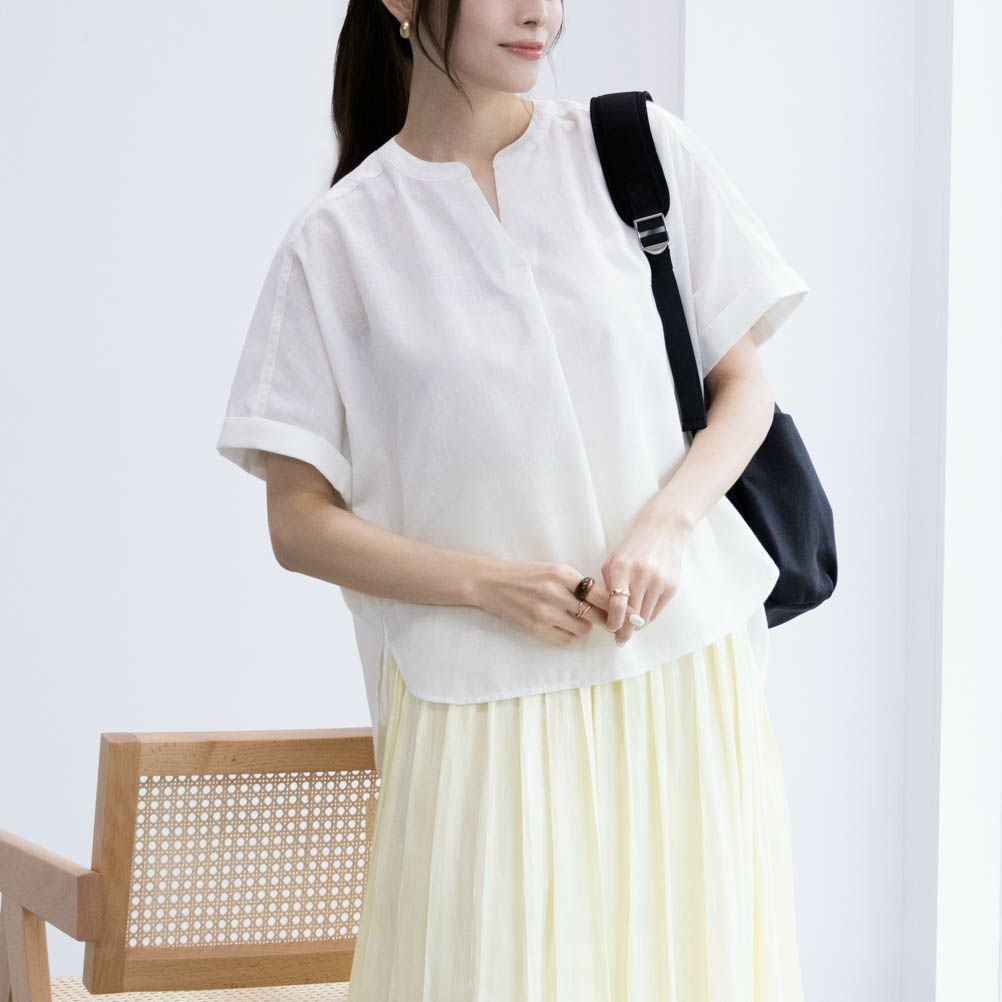 HusHusH リネン混スキッパーシャツ レディース