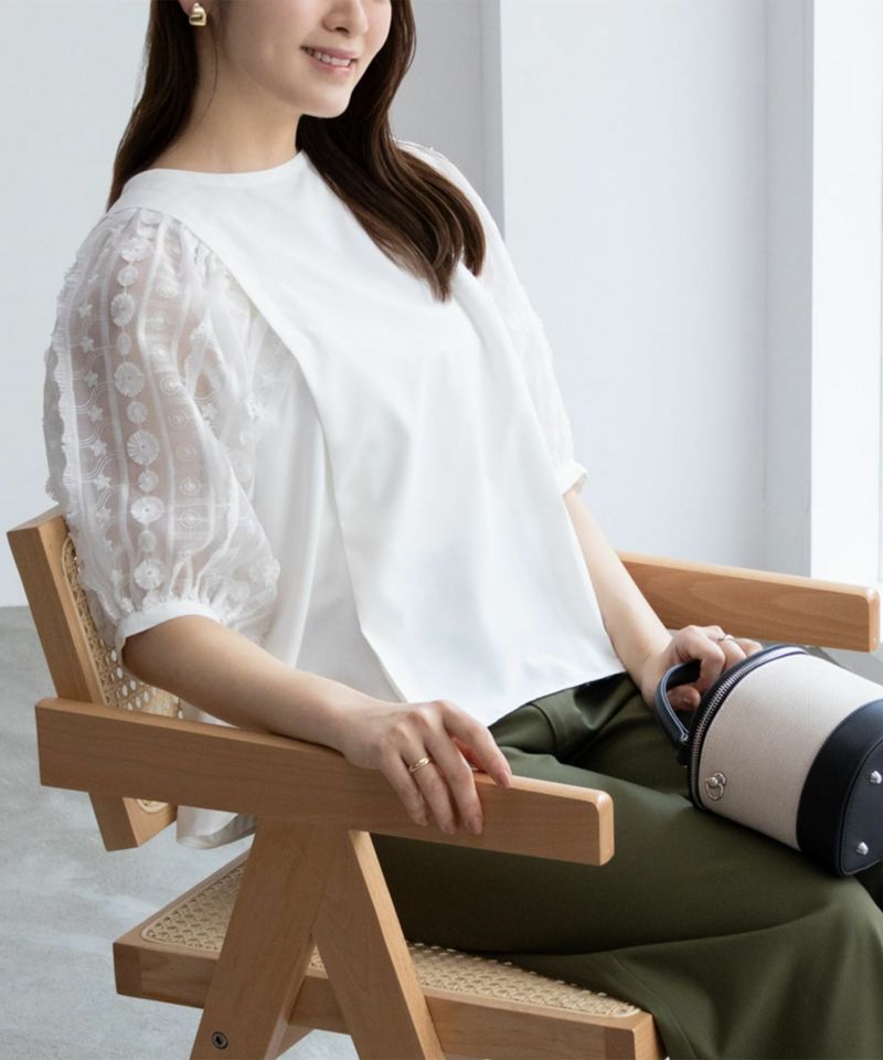 HusHusH 袖刺繍半袖ブラウス レディース商品画像-1