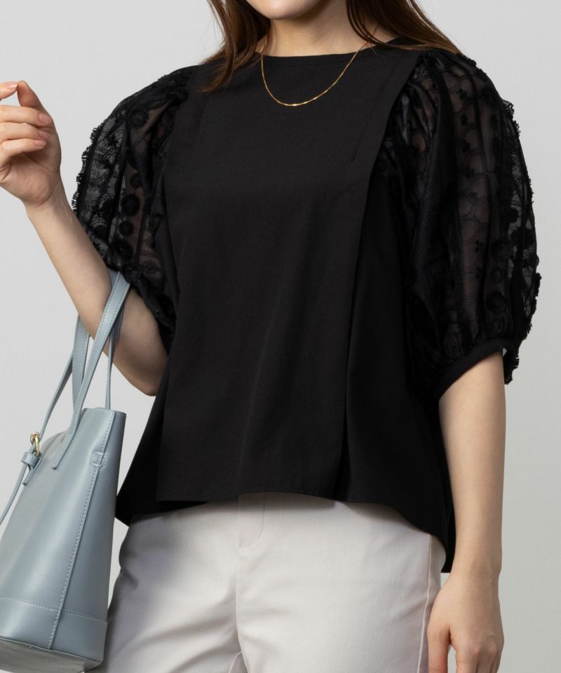 HusHusH 袖刺繍半袖ブラウス レディース商品画像-2