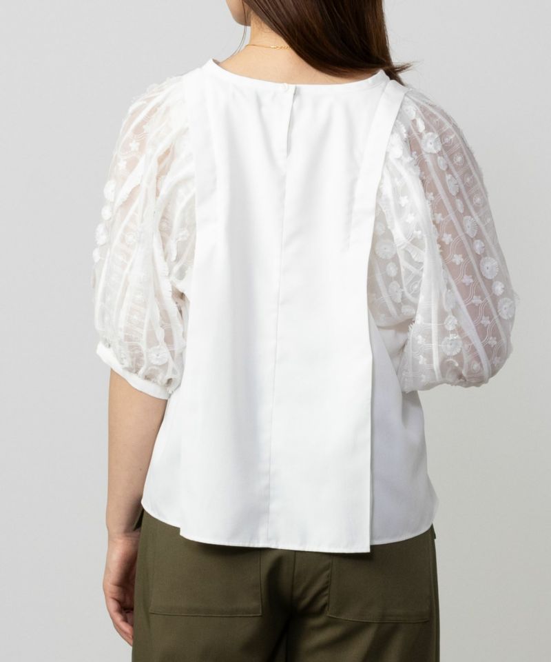 [期間限定価格]HusHusH  袖刺繍半袖ブラウス レディース商品画像-6