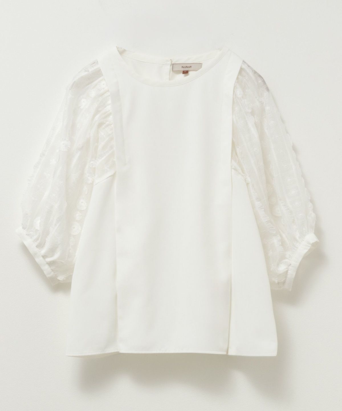 HusHusH 袖刺繍半袖ブラウス レディース